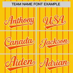 Gold Orange Pinstripe Two-Tone Authentic Baseball Jersey 3