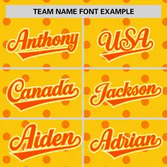 Gold Orange Polka Dot Graffiti Authentic Baseball Jersey 3