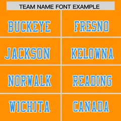 Gold Orange Powder Blue Shoulder Cut Two-Tone Flag Football Jersey 3