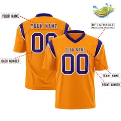 Gold Orange Purple Shoulder Cut Two-Tone Flag Football Jersey 2
