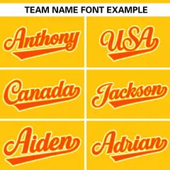 Gold Orange Raglan Gradient Thick Stripe Baseball Jersey 3
