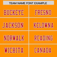 Gold Orange Red Shoulder Cut Two-Tone Flag Football Jersey 3