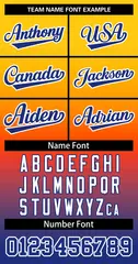 Gold Orange Royal-White Gradient Two-Button Softball Jersey 3