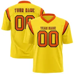 Gold Orange Shoulder Cut Two-Tone Flag Football Jersey 1