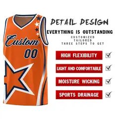 Gold Orange Shoulder Stars Graffiti Basketball Jersey 2