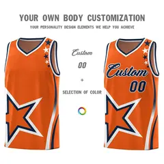 Gold Orange Shoulder Stars Graffiti Basketball Jersey 3
