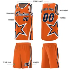 Gold Orange Shoulder Stars Graffiti Basketball Jersey 5