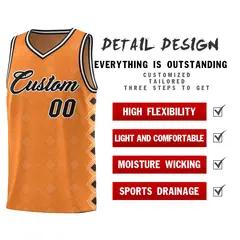 Gold Orange Side Blocks Sports Uniform Basketball Jersey 2
