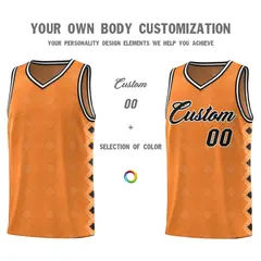 Gold Orange Side Blocks Sports Uniform Basketball Jersey 3