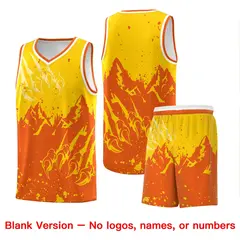 Gold Orange Snow Mountain Beast Pattern Basketball Jersey 7