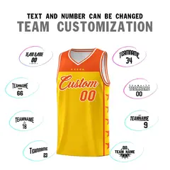 Gold Orange Star Pattern Basketball Jersey Sports Uniform 4