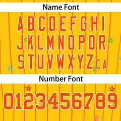 Gold Orange Star Pattern Stripe Authentic Baseball Jersey 4