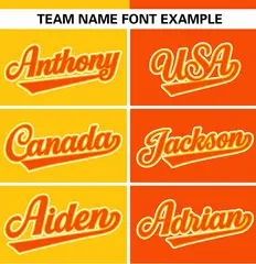 Gold Orange Stripe-Solid Combo Baseball Jersey 3