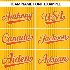 Gold Orange Striped Pullover Baseball Jersey 3