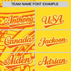Gold Orange Tribal Split Baseball Jersey 3
