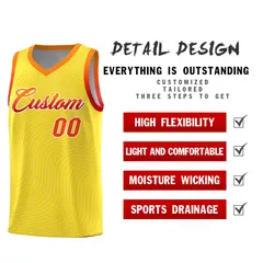 Gold Orange Wave Pattern Sports Uniform Basketball Jersey 2