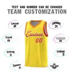 Gold Orange Wave Pattern Sports Uniform Basketball Jersey 4