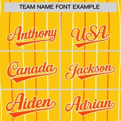 Gold Orange White Bi-Color Striped Baseball Jersey 3
