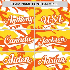 Gold Orange White Camo Gradient Fashion Baseball Jersey 3