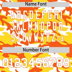 Gold Orange White Camo Gradient Fashion Baseball Jersey 4