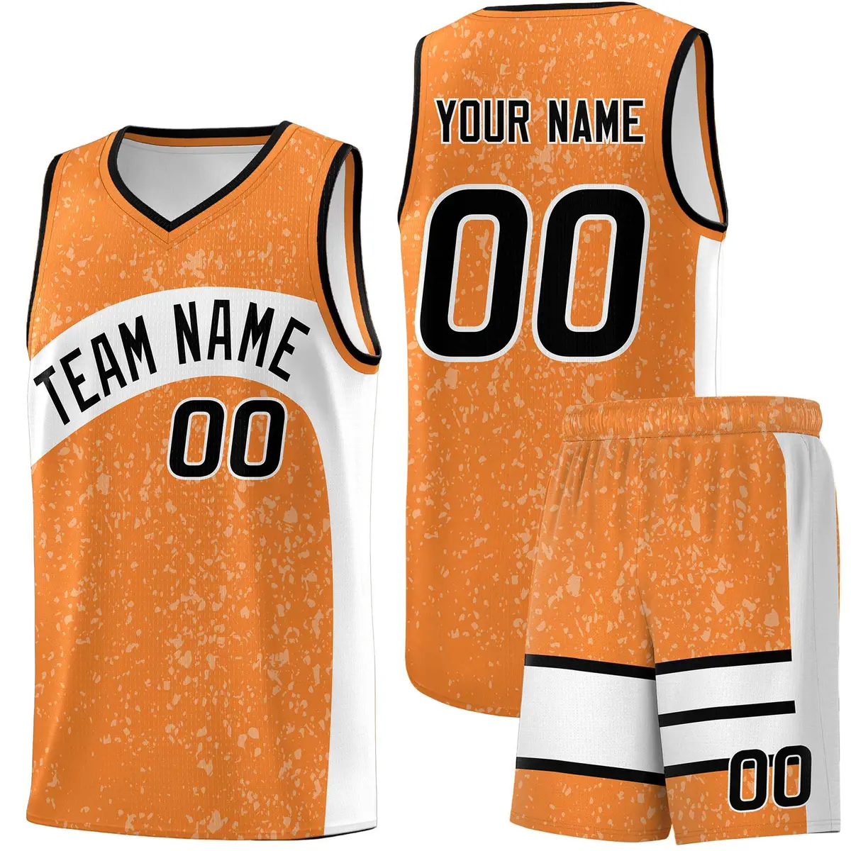 Gold Orange White Dot Graffiti Irregular Pattern Basketball Jersey