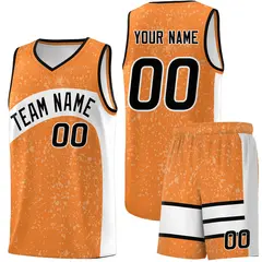 Gold Orange White Dot Graffiti Irregular Pattern Basketball Jersey 1