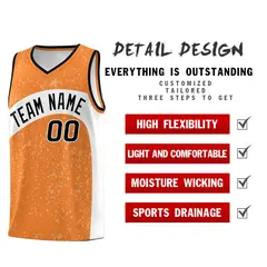 Gold Orange White Dot Graffiti Irregular Pattern Basketball Jersey 2