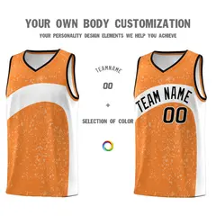 Gold Orange White Dot Graffiti Irregular Pattern Basketball Jersey 3