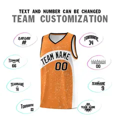 Gold Orange White Dot Graffiti Irregular Pattern Basketball Jersey 4