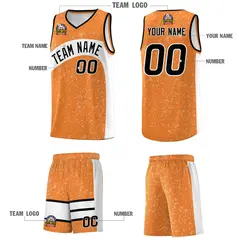 Gold Orange White Dot Graffiti Irregular Pattern Basketball Jersey 5