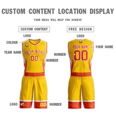 Gold Orange-White Graffiti Lightning Basketball Jersey 3