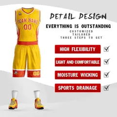 Gold Orange-White Graffiti Lightning Basketball Jersey 2