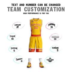 Gold Orange-White Graffiti Lightning Basketball Jersey 4