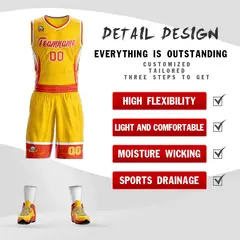 Gold Orange-White Graffiti Lightning Basketball Jersey 2