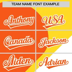 Gold Orange-White Half Heart Color Block Baseball Jersey 3