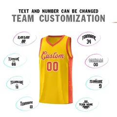 Gold Orange White Side Splash Basketball Jersey 4