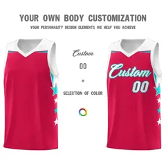 Gold Orange White Star Color Block Two Tone Side Basketball Jersey 3