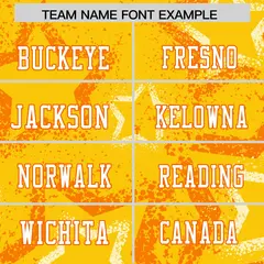 Gold Orange-White Star Graffiti Authentic Football Jersey 3