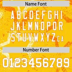 Gold Orange-White Star Graffiti Authentic Football Jersey 4