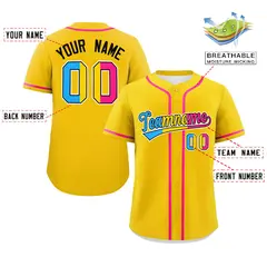 Gold Pansexuality Pride Month Authentic Baseball Jersey 2
