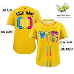 Gold Pansexuality Pride Month Authentic Baseball Jersey 2