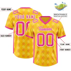 Gold Pink All Star Graffiti Pattern Football Jersey 2