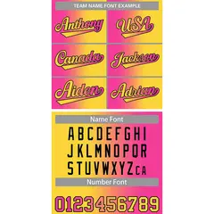 Gold Pink-Black Gradient Fashion Baseball Jersey 3