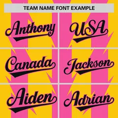 Gold Pink Blade Pattern Raglan Baseball Jersey 3