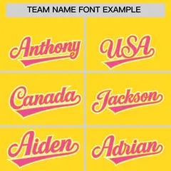Gold Pink Flame Outline Side Pattern Baseball Jersey 3