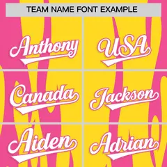 Gold Pink Flame Pattern Authentic Pullover Baseball Jersey 3
