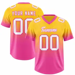 Gold Pink Gradient Authentic Outdoor Football Jersey 1