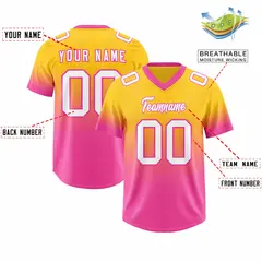 Gold Pink Gradient Authentic Outdoor Football Jersey 2