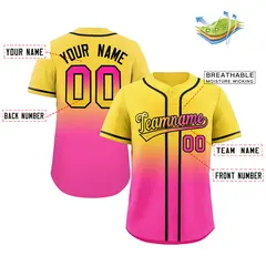 Gold Pink Gradient Fashion Baseball Jersey 2