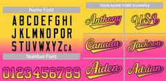 Gold Pink Gradient Fashion Baseball Jersey 3